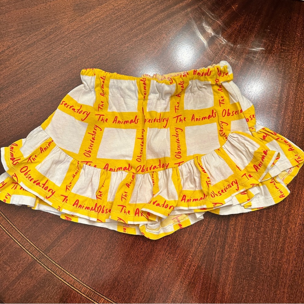 The Animals Observatory Yellow and White Kids Skort